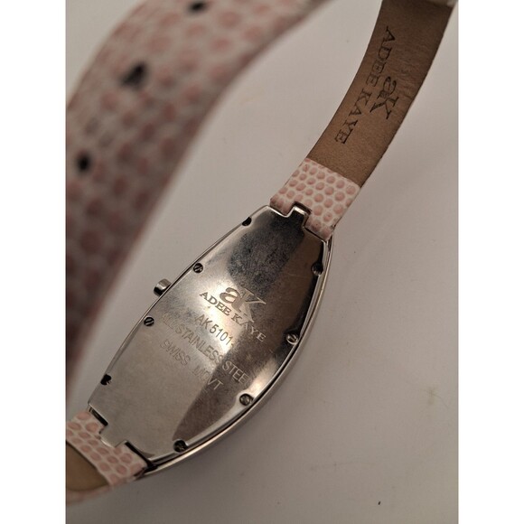 ADEE KAYE AK5101-L MOP Curved Ladies Watch Pink Leather Band main image 6